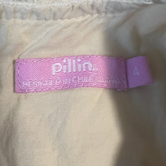 Pillin Girl's Jacquard Hummingbirds Dress Cream Sleeveless Size 4 - Picture 2 of 7